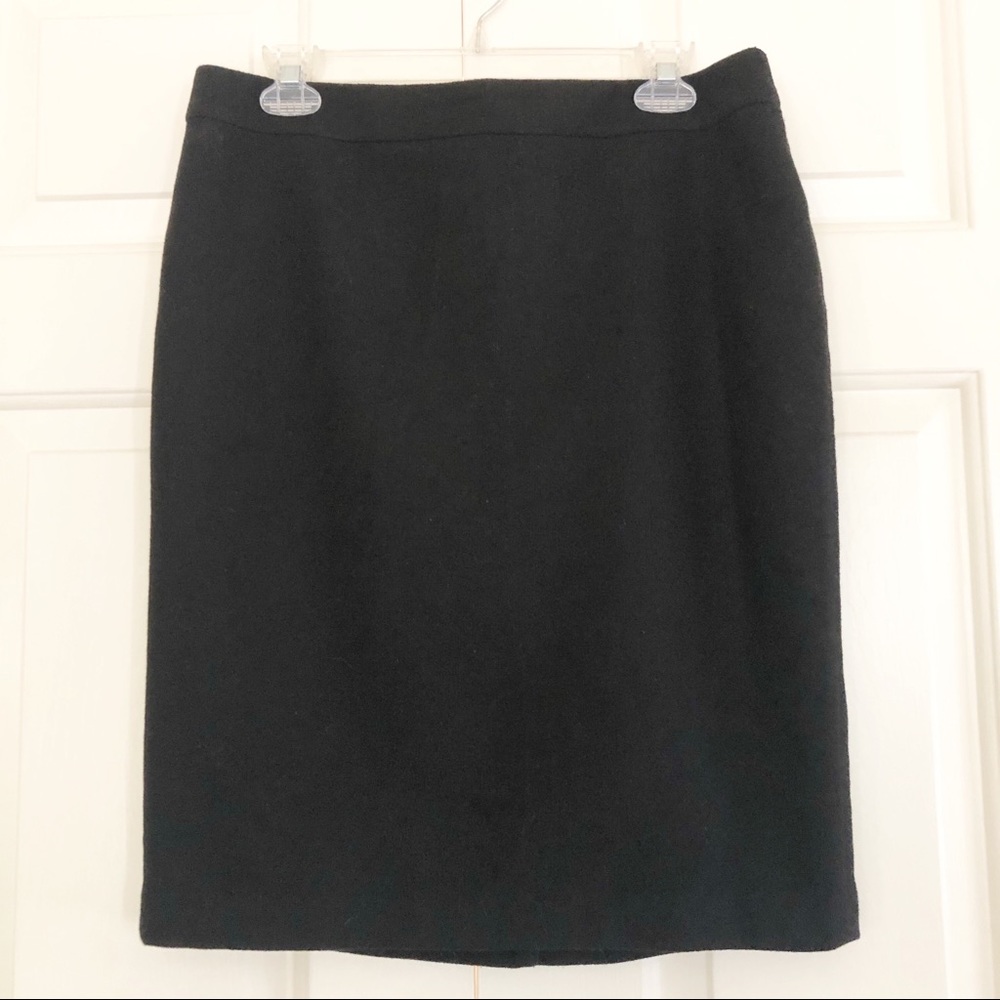 Kenar Wool Blend Career Work Pencil Skirt Black